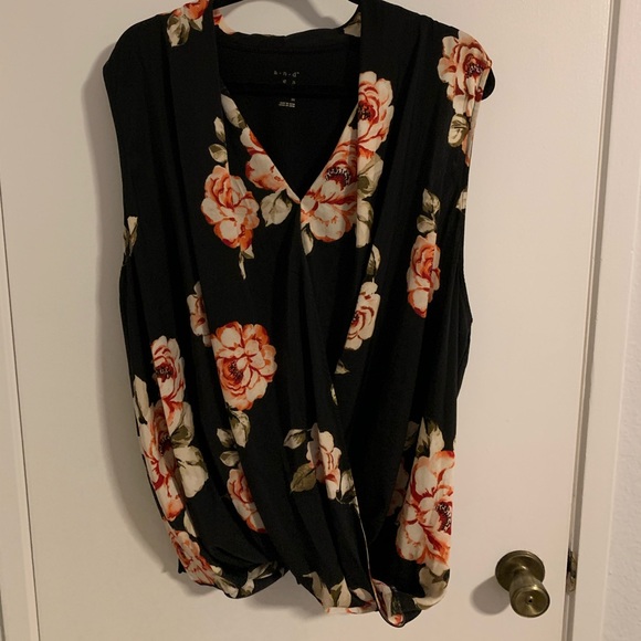 a new day Tops - A New Day Floral Wrap Blouse